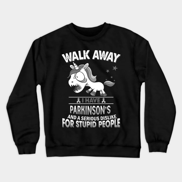 funny Parkinson's grumpy unicorn warrior Crewneck Sweatshirt by TeesCircle